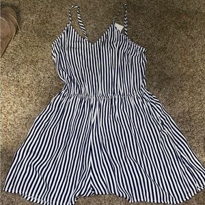 H&M Blue and White Striped Romper, Size XS, Brand New with tags